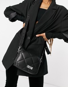 Черная стеганая сумка через плечо Versace Jeans Couture-Черный