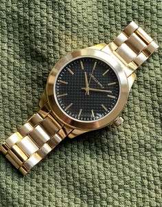 Золотистые фактурные часы-браслет ASOS DESIGN-Золотистый