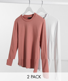 Облегающий лонгслив ASOS DESIGN - Комплект из 2 шт.-Многоцветный