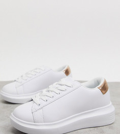 Белые кроссовки для широкой стопы на массивной подошве Truffle Collection-Белый