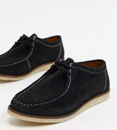 Черные замшевые туфли для широкой стопы Silver Street-Черный