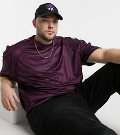 Фиолетовая oversized-футболка из политрикотажа с окантовкой ASOS DESIGN-Фиолетовый