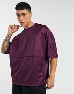 Фиолетовая oversized-футболка из политрикотажа с кантом ASOS DESIGN-Фиолетовый