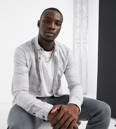 Серая зауженная рубашка в клетку ASOS DESIGN Tall-Серый