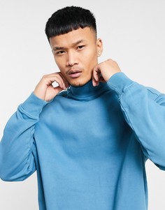 Голубая выбеленная водолазка в стиле oversized ASOS DESIGN-Голубой