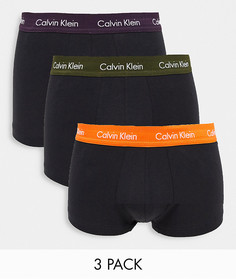 Набор из трех боксеров-брифов черного цвета с заниженной талией Calvin Klein-Черный