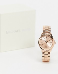 Часы-браслет цвета розового золота с узким ремешком Michael Kors MK3513-Золотистый