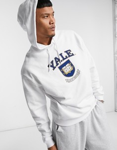 Белый oversized-худи с принтом Йельского университета ASOS DESIGN