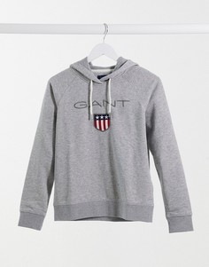 Худи серого цвета с логотипом GANT-Серый