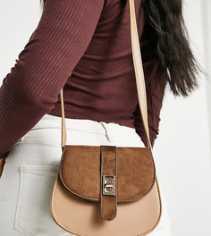 Маленькая эксклюзивная сумка-седло коричневого цвета в стиле колор-блок Glamorous-Многоцветный