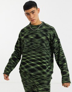 Черный oversized-джемпер с принтом "space dye" ASOS DESIGN (от комплекта)