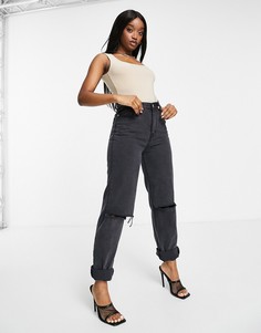 Боди с овальным вырезом песочного цвета Missguided-Бежевый