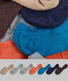 Набор из семи пар невидимых носков разных цветов ASOS DESIGN-Многоцветный