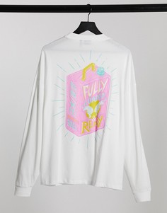 Белая oversized-футболка с принтом на груди и спине ASOS DESIGN-Белый