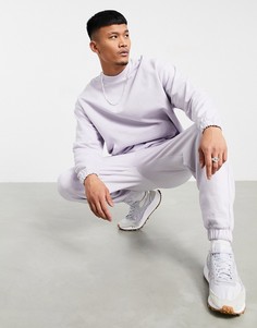 Сиреневый спортивный oversized-костюм из органического хлопка с худи и джоггерами ASOS DESIGN-Фиолетовый