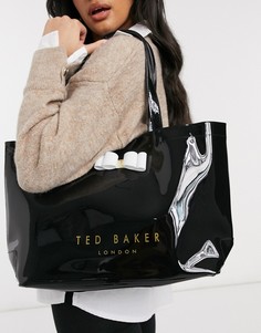 Черная лакированная сумка с бантом Ted Baker haticon-Черный