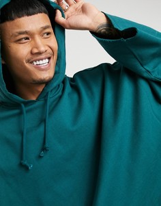 Oversized-худи зеленого цвета из органического хлопка с необработанным краем ASOS DESIGN (от комплекта)-Зеленый