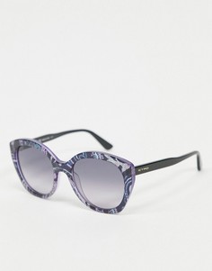 Круглые солнцезащитные очки с мраморным эффектом Etro-Голубой