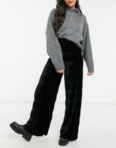Широкие бархатные брюки черного цвета & Other Stories-Серый Asos Design