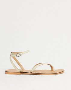 Кремовые кожаные сандалии Topshop Premium-Кремовый