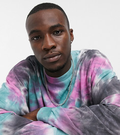 Оversized-лонгслив из ткани пике с принтом тай-дай ASOS DESIGN Tall-Многоцветный