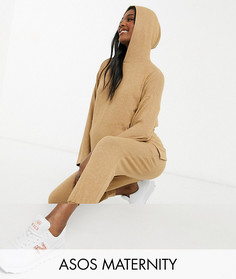 Бежевый спортивный костюм с oversized-худи и джоггерами ASOS DESIGN Maternity-Светло-бежевый