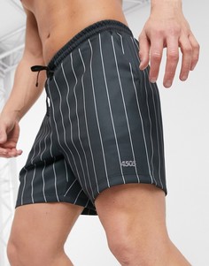 Зауженные спортивные шорты в тонкую полоску ASOS 4505-Черный