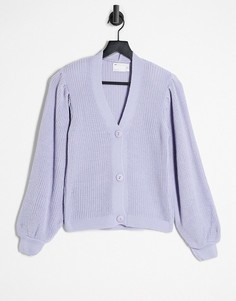 Синий кардиган с подплечниками ASOS DESIGN-Голубой