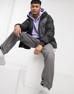 Черный пуховик Bershka