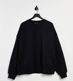 Черный oversized-свитшот с дизайном «кокон» и вставками ASOS DESIGN Tall