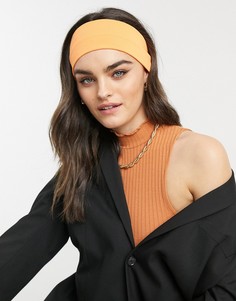 Широкая трикотажная повязка на голову оранжевого цвета ASOS DESIGN-Фиолетовый