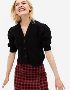 Черный кардиган с короткими рукавами Monki Puffy