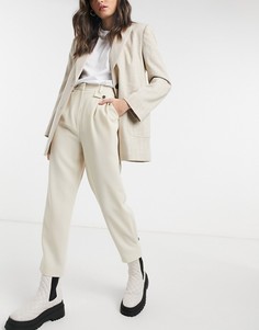 Кремовые саржевые брюки Topshop-Кремовый