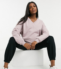 Oversized-свитшот серо-коричневого цвета с V-образным вырезом ASOS DESIGN Maternity-Розовый