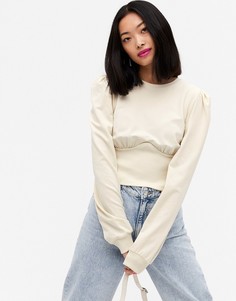 Кремовый джемпер в корсетном стиле Monki Sintorn