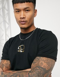 Черная футболка с логотипом с эффектом металлик ellesse Matula-Черный