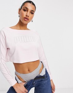 Розовый топ с круглым вырезом Puma Icons 2.0