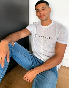 Серая футболка с эффектом отбеливания Burton Menswear Copenhagen-Серый