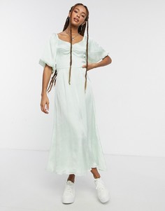 Зеленое чайное платье миди Vero Moda-Зеленый