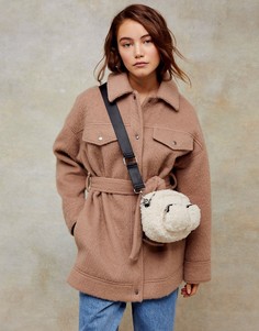 Бежевая куртка рубашечного кроя Topshop-Бежевый
