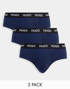 Набор из 3 пар темно-синих боксеров-брифов HUGO Bodywear-Темно-синий