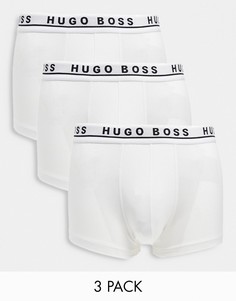 Набор из 3 белых боксеров-брифов BOSS Вodywear-Белый
