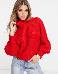 Красный джемпер крупной вязки с круглым вырезом Brave Soul Ralph