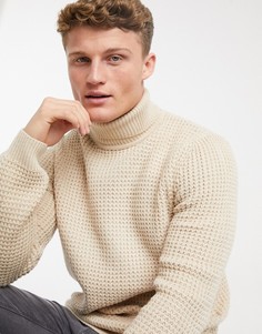 Водолазка с вафельной текстурой Topman-Светло-бежевый