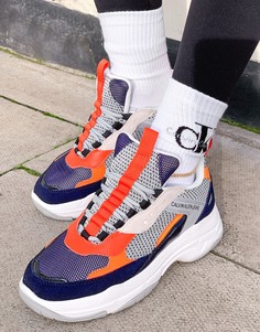 Кроссовки темно-синих оттенков Calvin Klein Jeans-Многоцветный