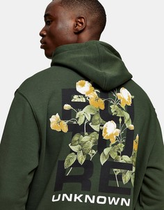 Худи зеленого цвета с принтом «Unknown» Topman-Зеленый