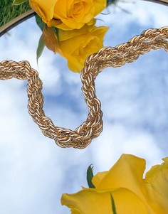 Ремень из массивной плетеной цепочки ASOS DESIGN-Золотистый