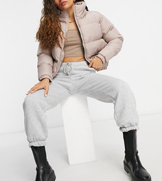 Серые меланжевые oversized-джоггеры ASOS DESIGN Petite-Серый