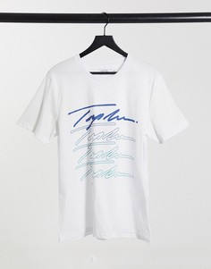 Белая футболка с фирменным принтом-подписью спереди Topman-Белый