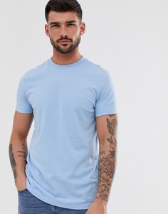 Синяя футболка из органического хлопка с круглым вырезом ASOS DESIGN-Синий